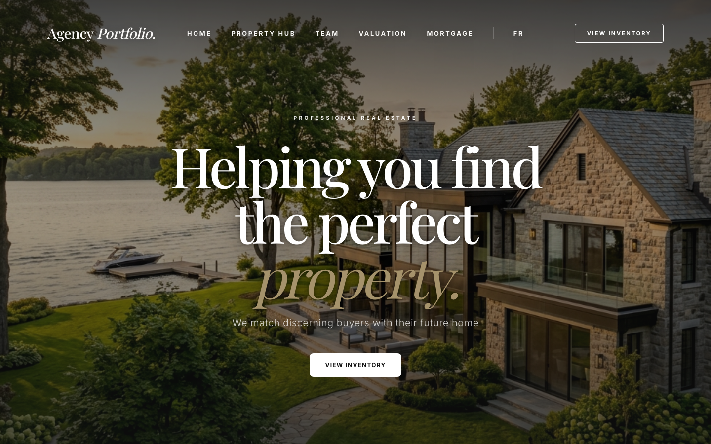 High-fidelity interactive preview of the Agency Portfolio luxury digital platform